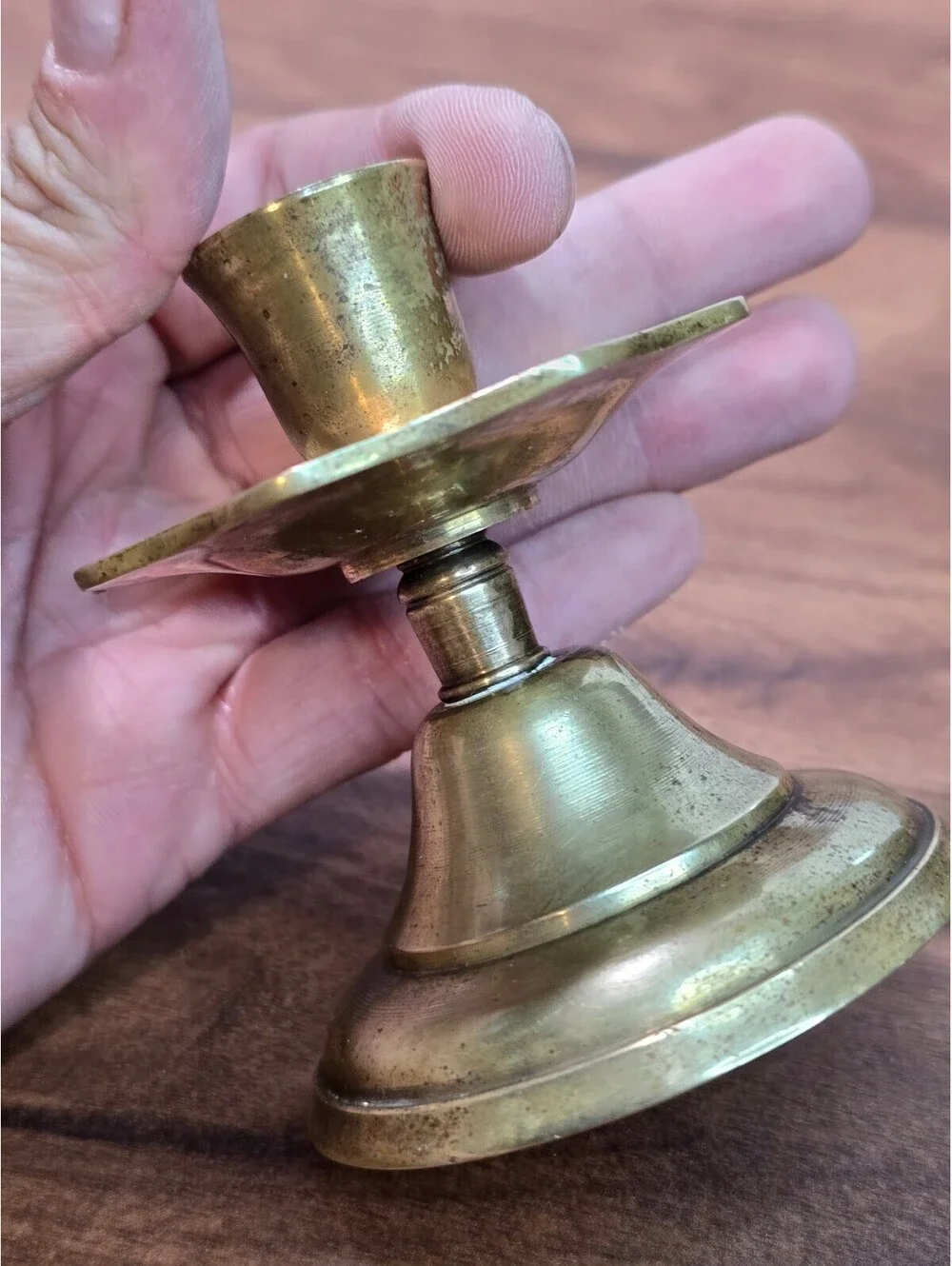 Vintage Brass Scalloped Candlestick Mid Century 3.5